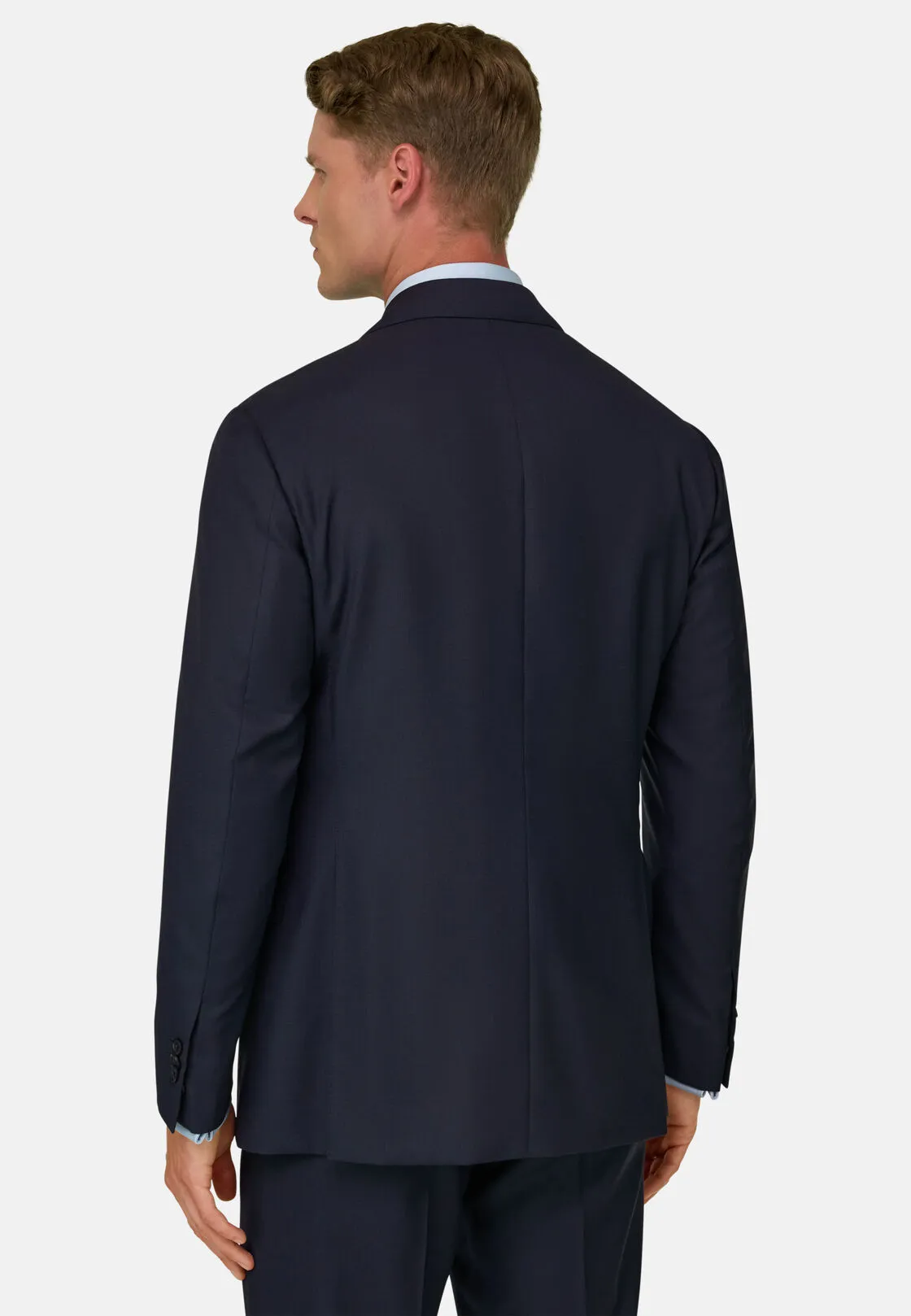 Boggi, Giacca Navy Occhio Di Pernice In Lana Intelata, Uomo, Navy, Taglia: 48 - immagine 4