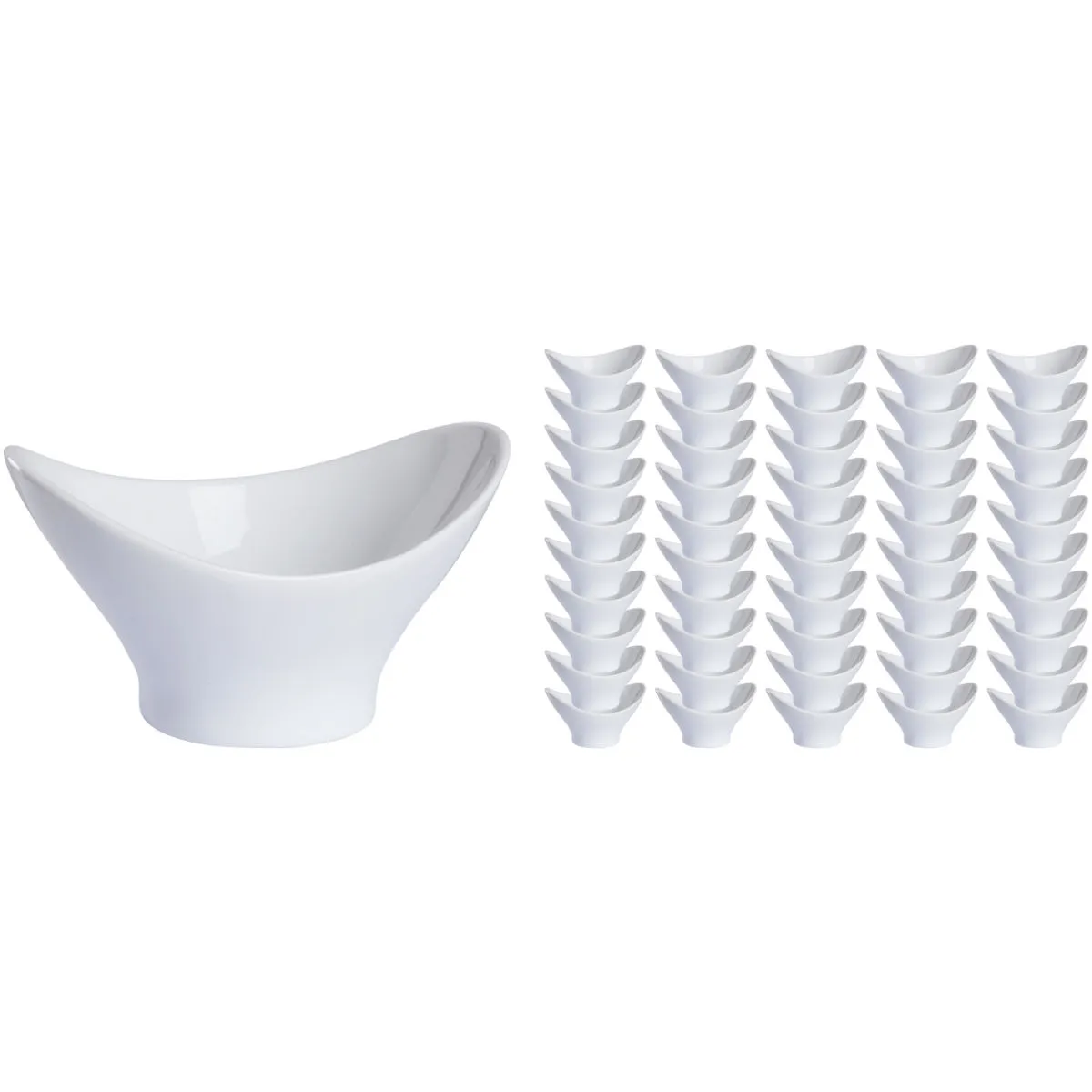 50x PULSIVA Ciotolina Vis 50 pezzi; 70 ml, 10.1x8x5.8 cm (LxLxH); bianco; 50 pz. / Pacco - immagine 1
