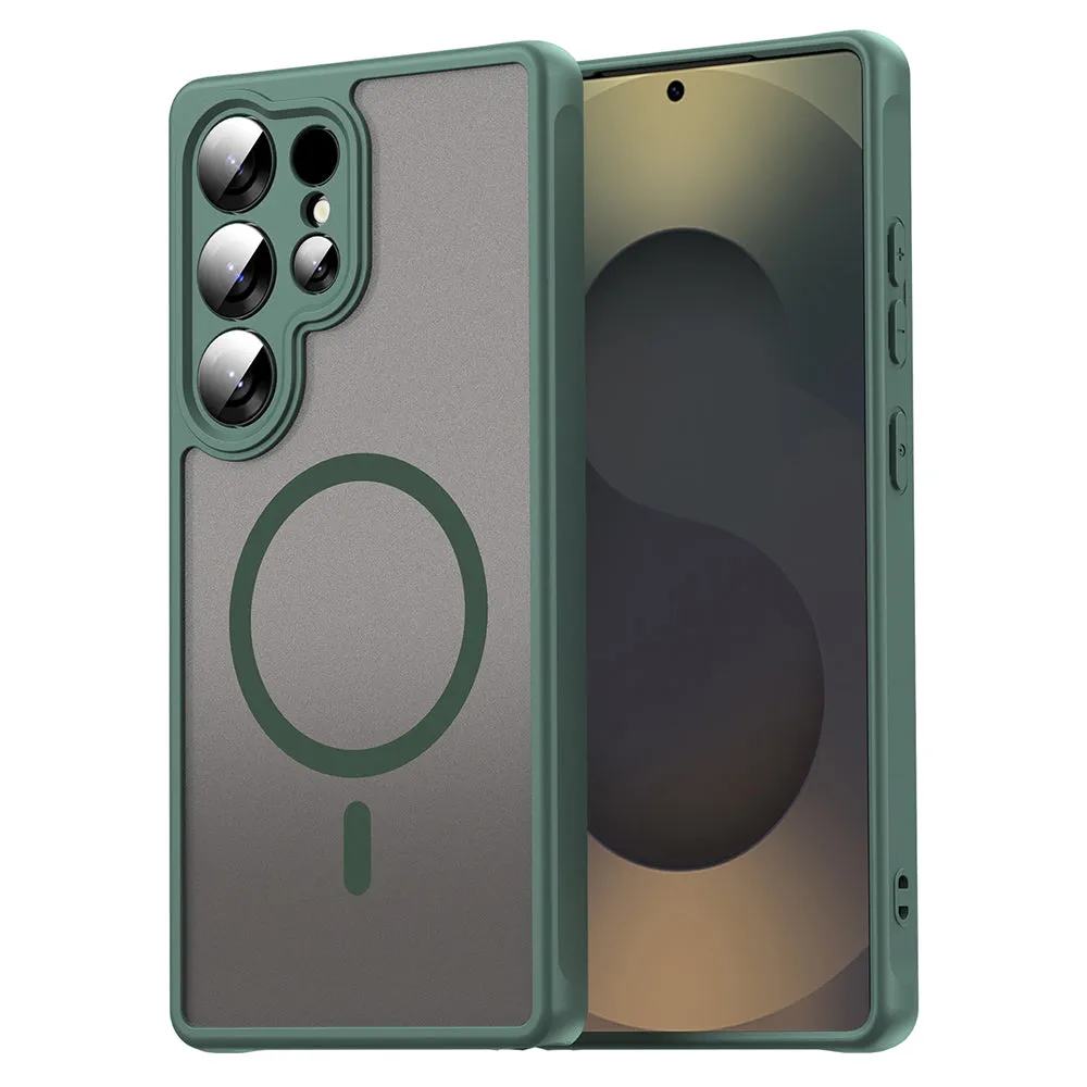 Custodia MagSafe per Samsung Galaxy S25 Ultra S938, Techsuit, HaloFrost II, Verde - immagine 1