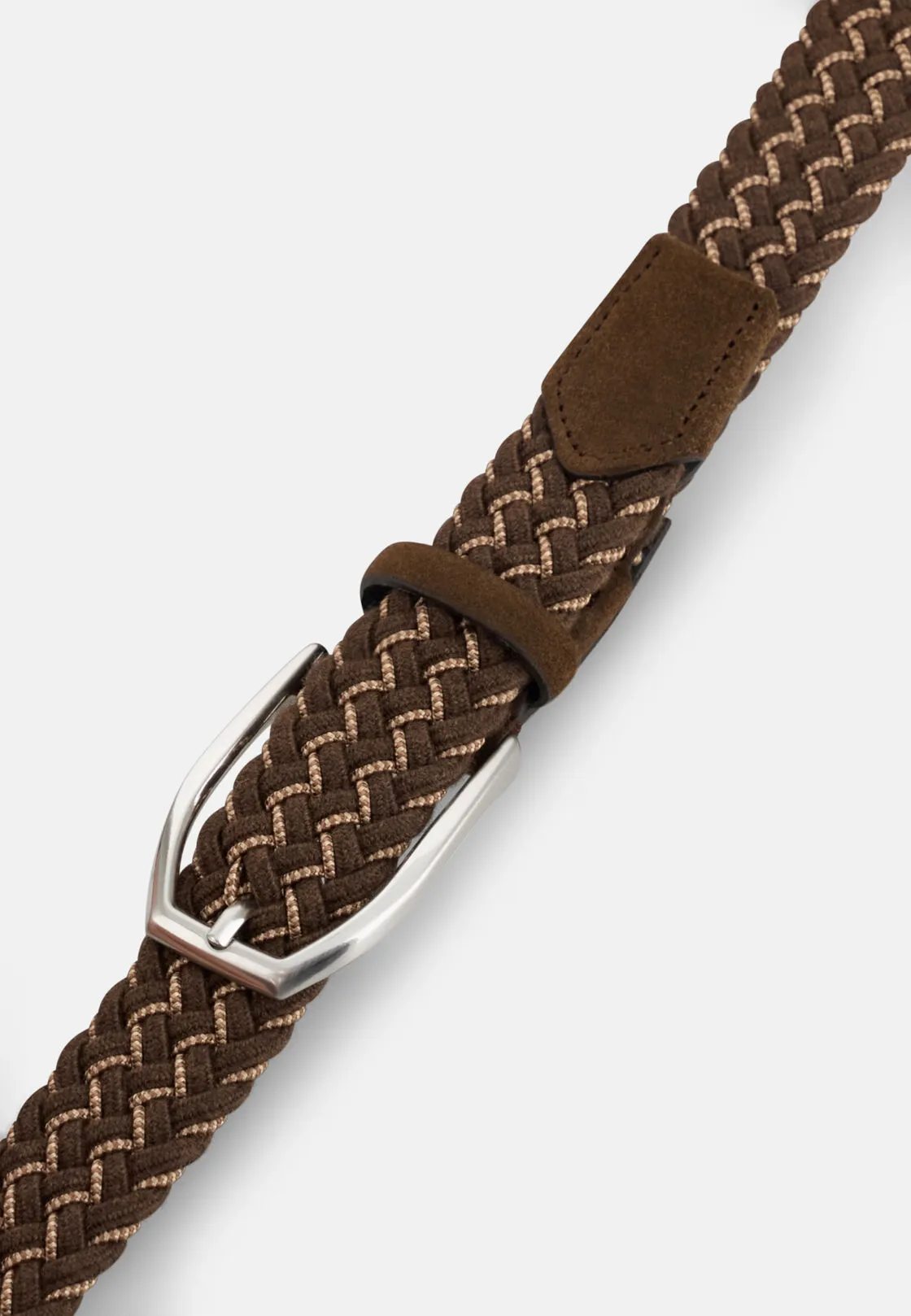 Boggi, Cintura Intrecciata Elasticizzata In Misto Lana, Uomo, Marrone, Taglia: 105 - immagine 3
