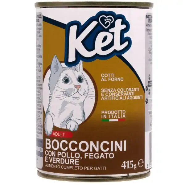 Ket Cat Adult umido 415 gr Pollo e fegato - Cibo umido per gatti - immagine 1