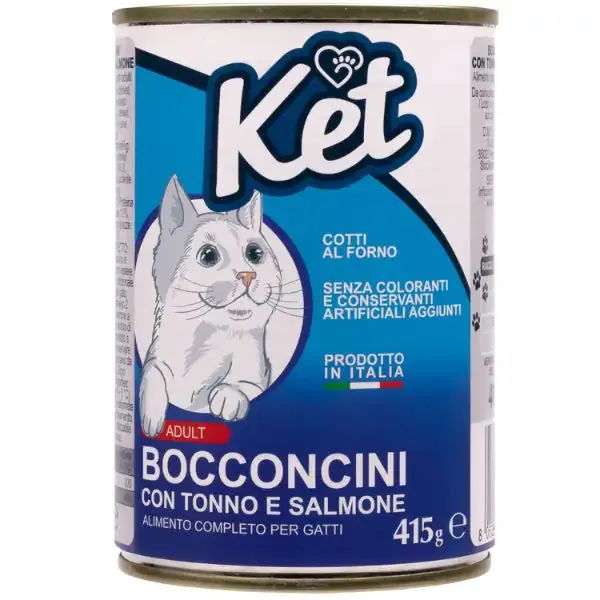 Ket Cat Adult umido 415 gr Tonno e salmone - Cibo umido per gatti - immagine 1