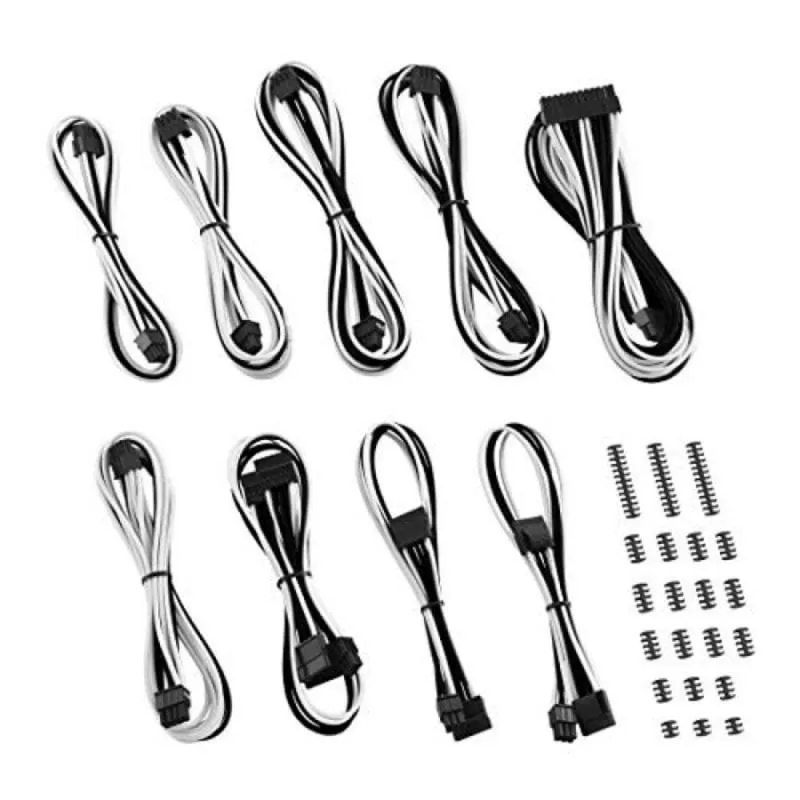 Kit Cavi CableMod Classic ModMesh C-Series Corsair RMi & RMx Nero Bianco 18 AWG - immagine 1