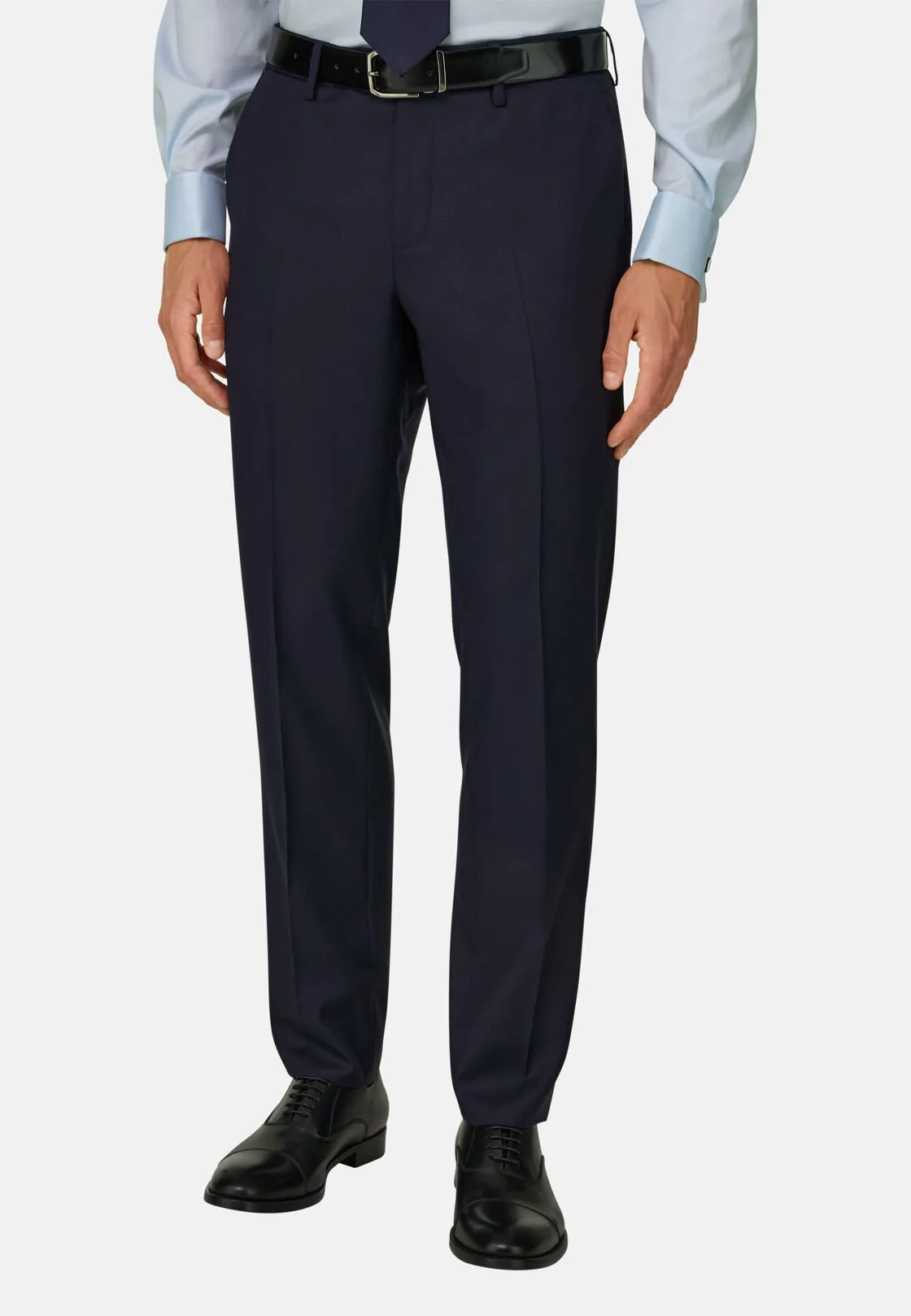 Boggi, Pantaloni Occhio Di Pernice In Lana, Uomo, Navy, Taglia: 54 - immagine 1