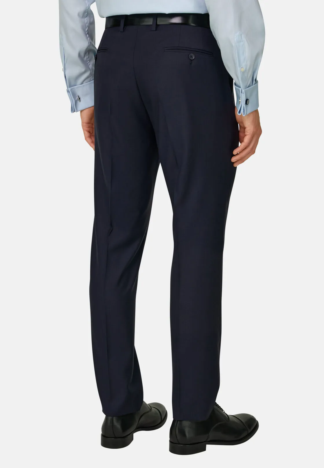 Boggi, Pantaloni Occhio Di Pernice In Lana, Uomo, Navy, Taglia: 56 - immagine 5
