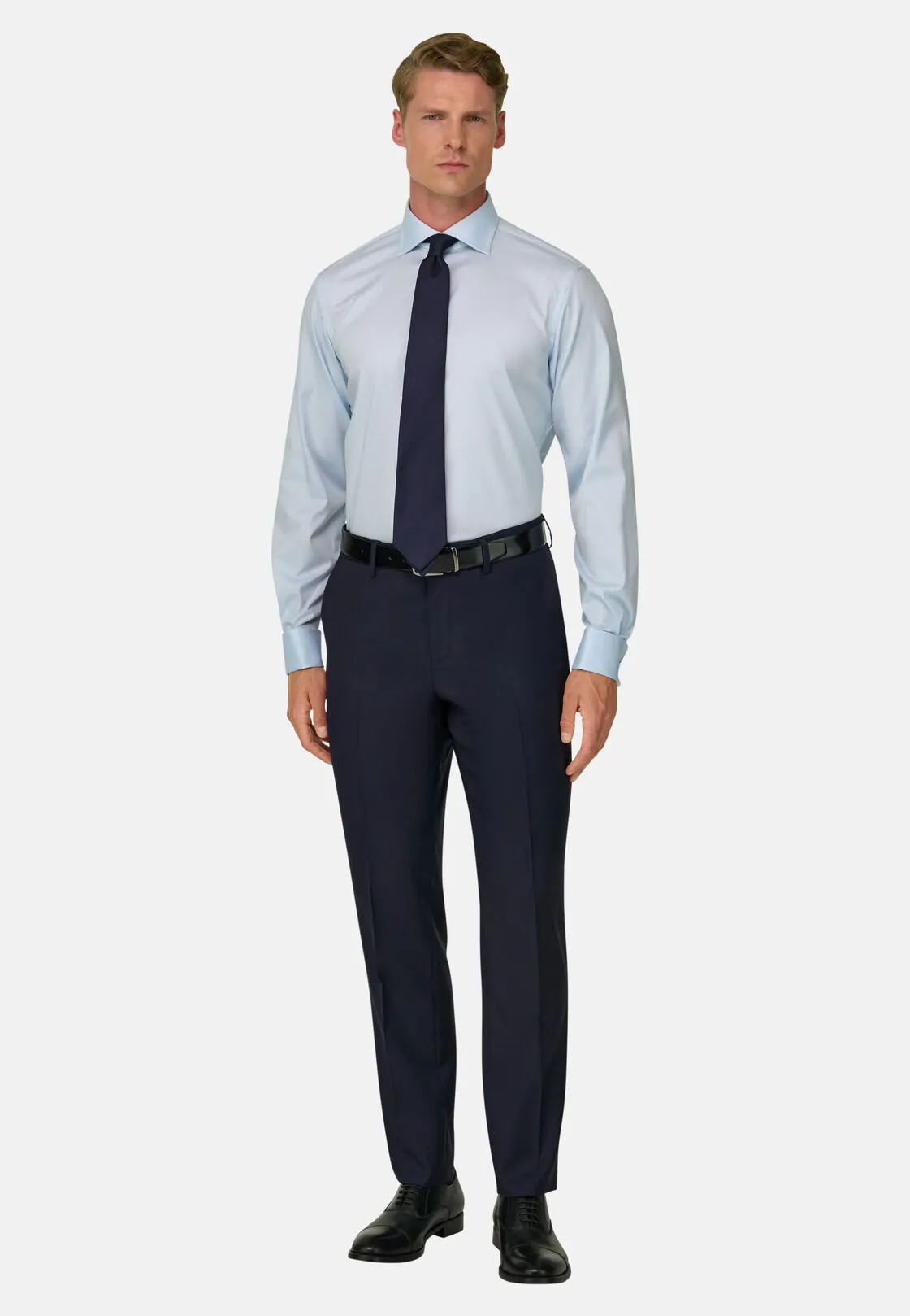 Boggi, Pantaloni Occhio Di Pernice In Lana, Uomo, Navy, Taglia: 58 - immagine 2