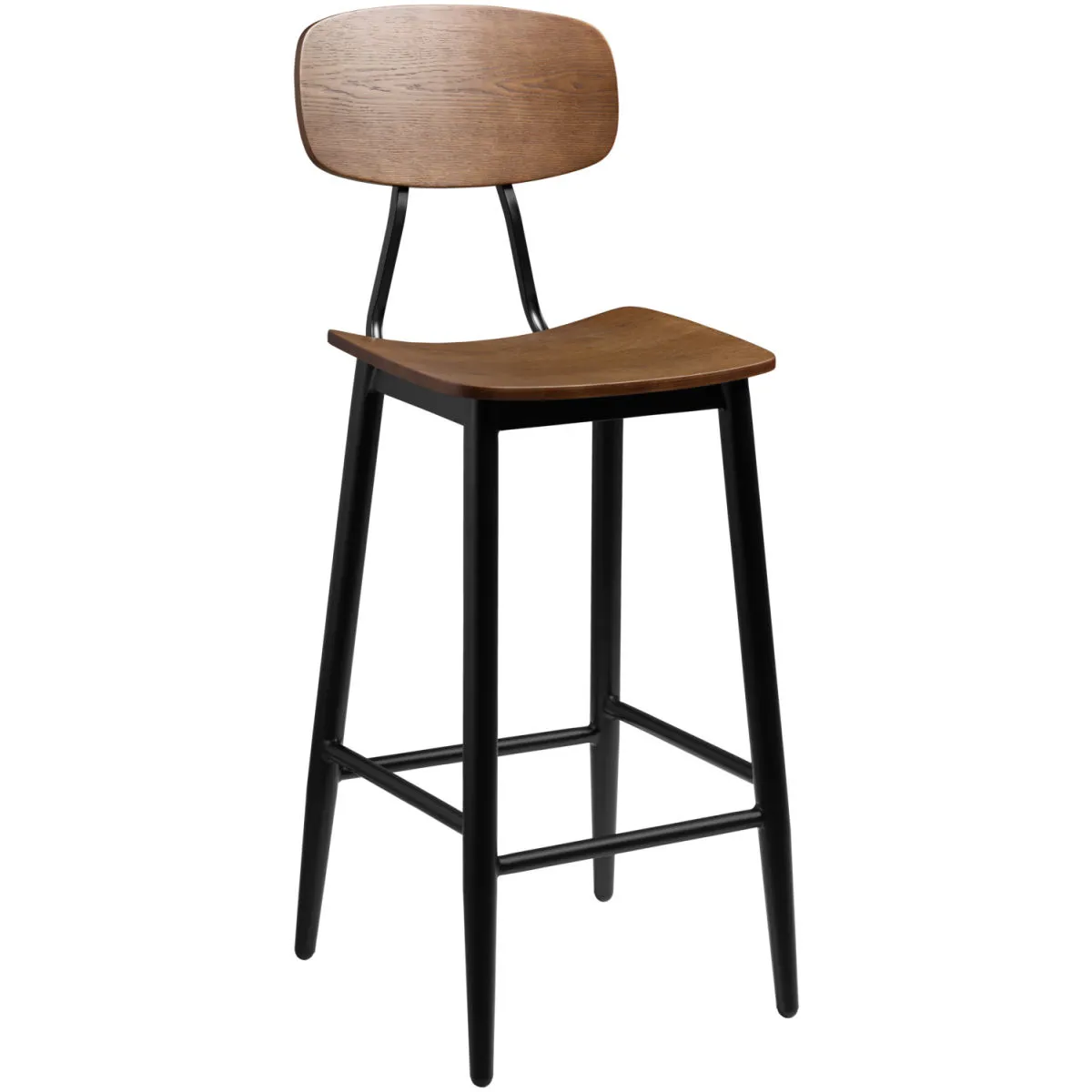 2x VEGA Sgabello Scuola; 44.5x51x115 cm (LxPxH); seduta marrone antico, struttura nero; 2 pz. / Pacco - immagine 1