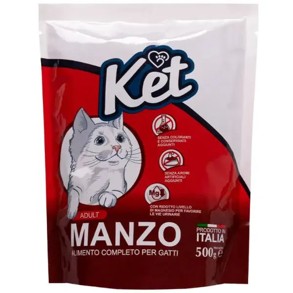 Ket Cat Adult Manzo 500 gr - Croccantini per gatti - immagine 1