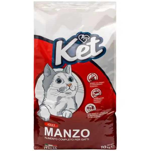 Ket Cat Adult Manzo 10 kg - Croccantini per gatti - immagine 1