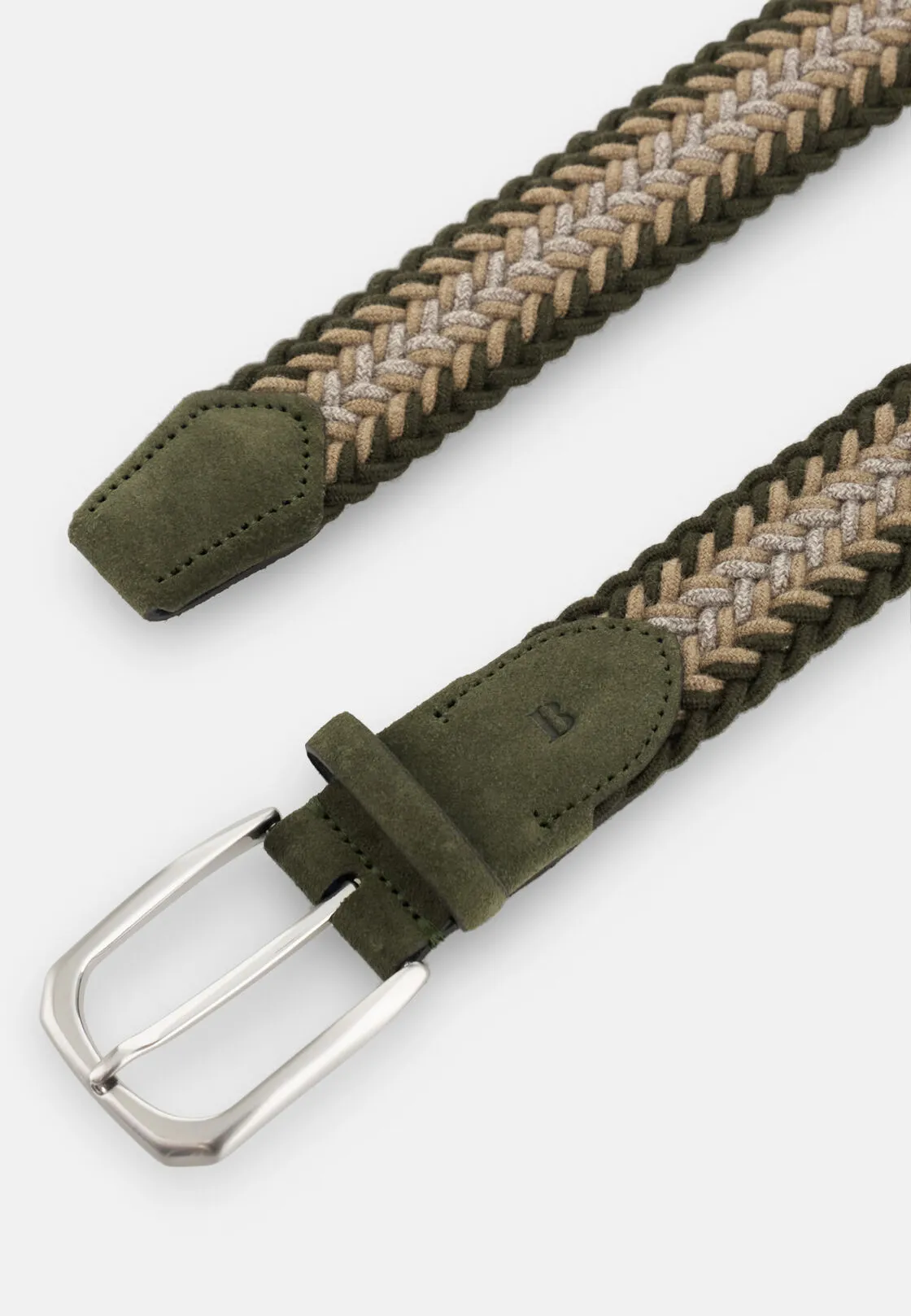 Boggi, Cintura Intrecciata Elasticizzata In Misto Lana, Uomo, Verde, Taglia: 105 - immagine 2