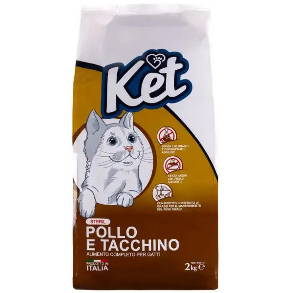 Ket Cat Sterilised pollo e tacchino 2 kg - Croccantini per gatti - immagine 1
