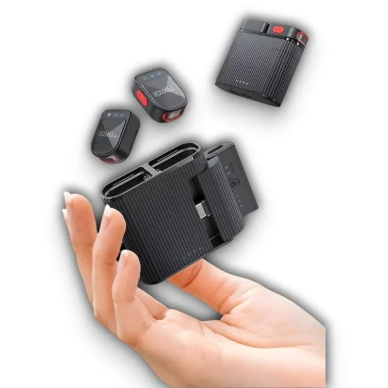 Microfono TOKQI Wireless magnetico 2 in 1 compatibile universale cancellazione rumore - immagine 1