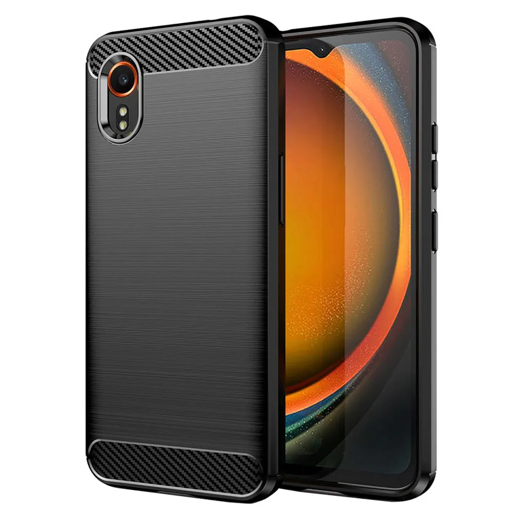 Custodia per Samsung Galaxy Xcover7 G556, Techsuit, Carbonio, Nera - immagine 1