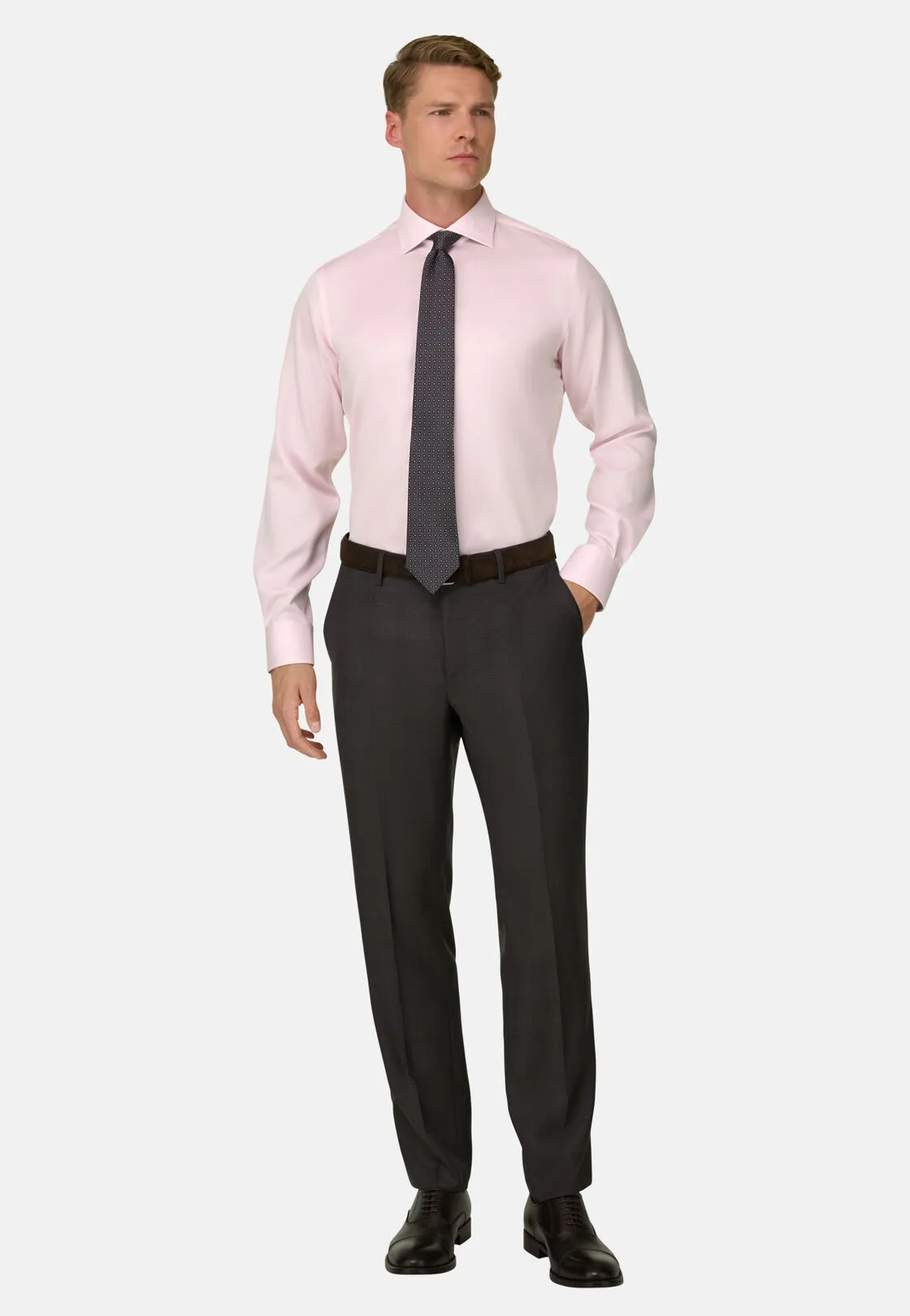 Boggi, Camicia A Quadretti In Cotone Non-iron Regular Fit, Uomo, Rosa, Taglia: 42 - immagine 2