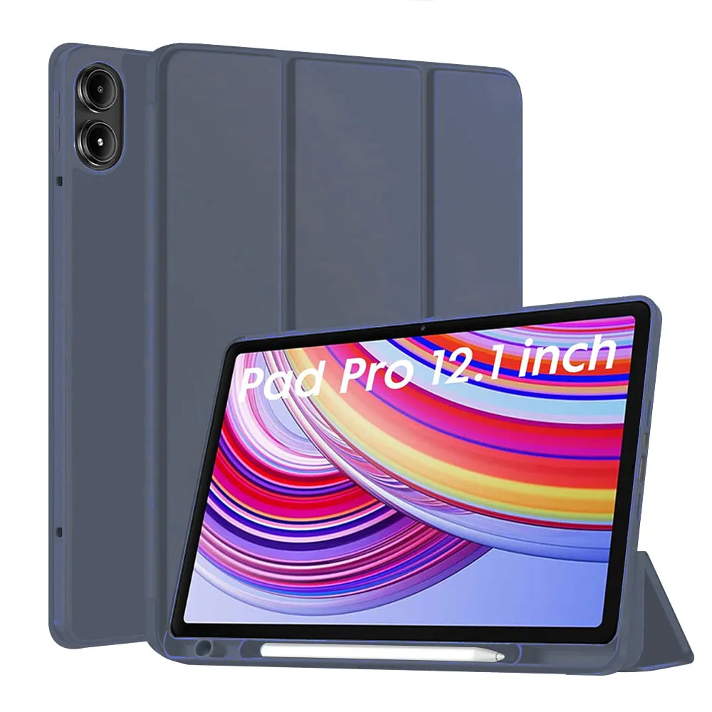 Custodia per Xiaomi Redmi Pad Pro / Pad / Pad Pro 5G, Techsuit, Flex Trifold, Blu Navy - immagine 1