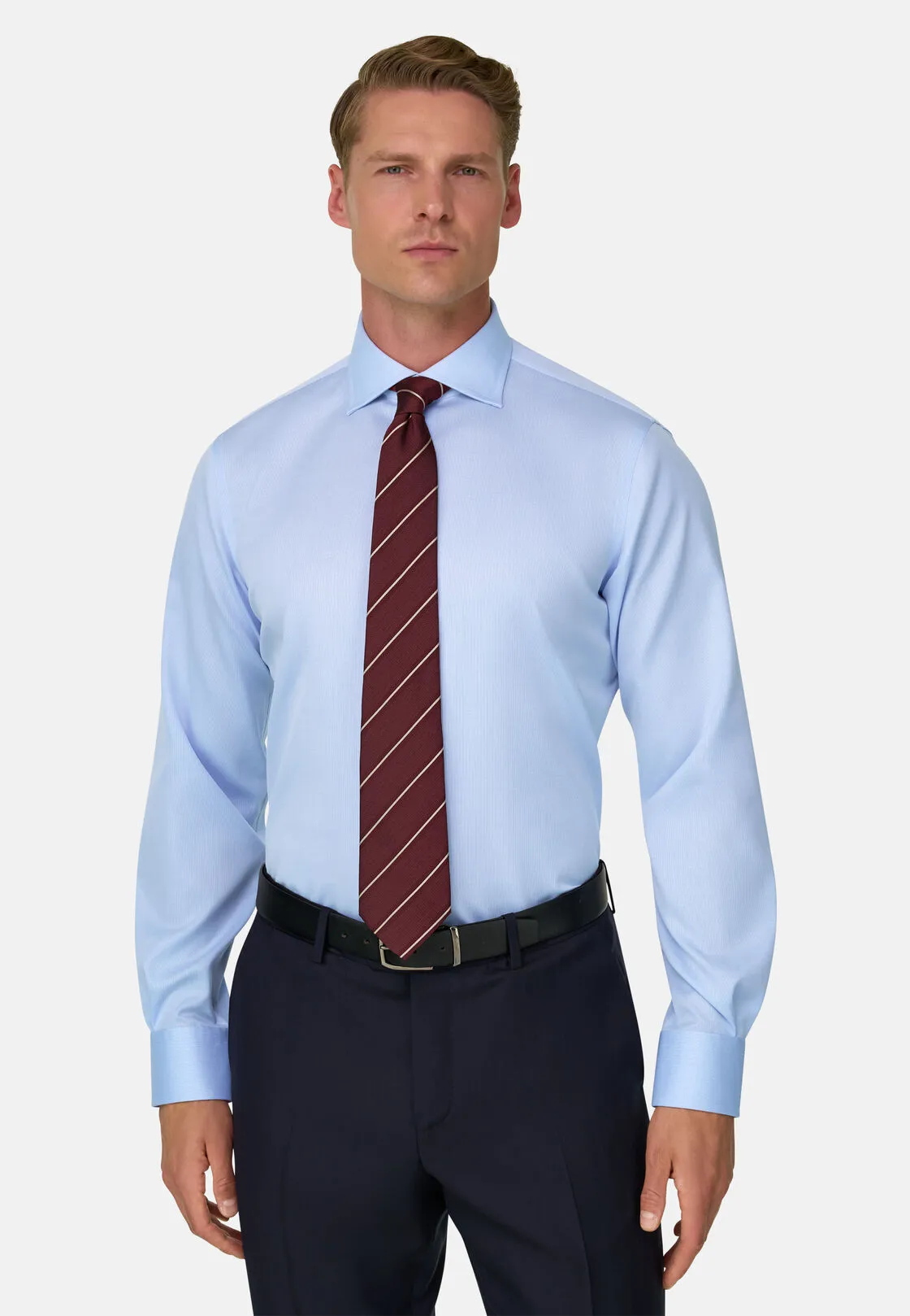 Boggi, Camicia A Quadretti In Cotone Non-iron Regular Fit, Uomo, Azzurro, Taglia: 44 - immagine 1