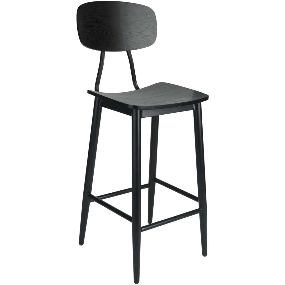 2x VEGA Sgabello Scuola; 44.5x51x115 cm (LxPxH); seduta nero, struttura nero; 2 pz. / Pacco - immagine 1