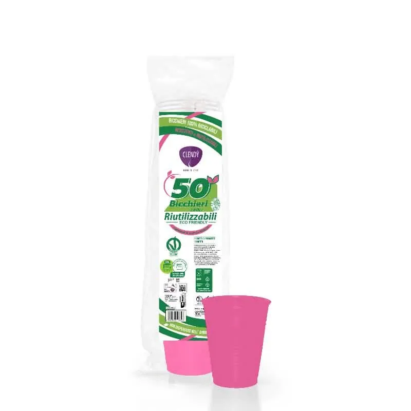 Bicchieri Riut Fucsia 200cc - Confezione da 50 Pezzi - immagine 1