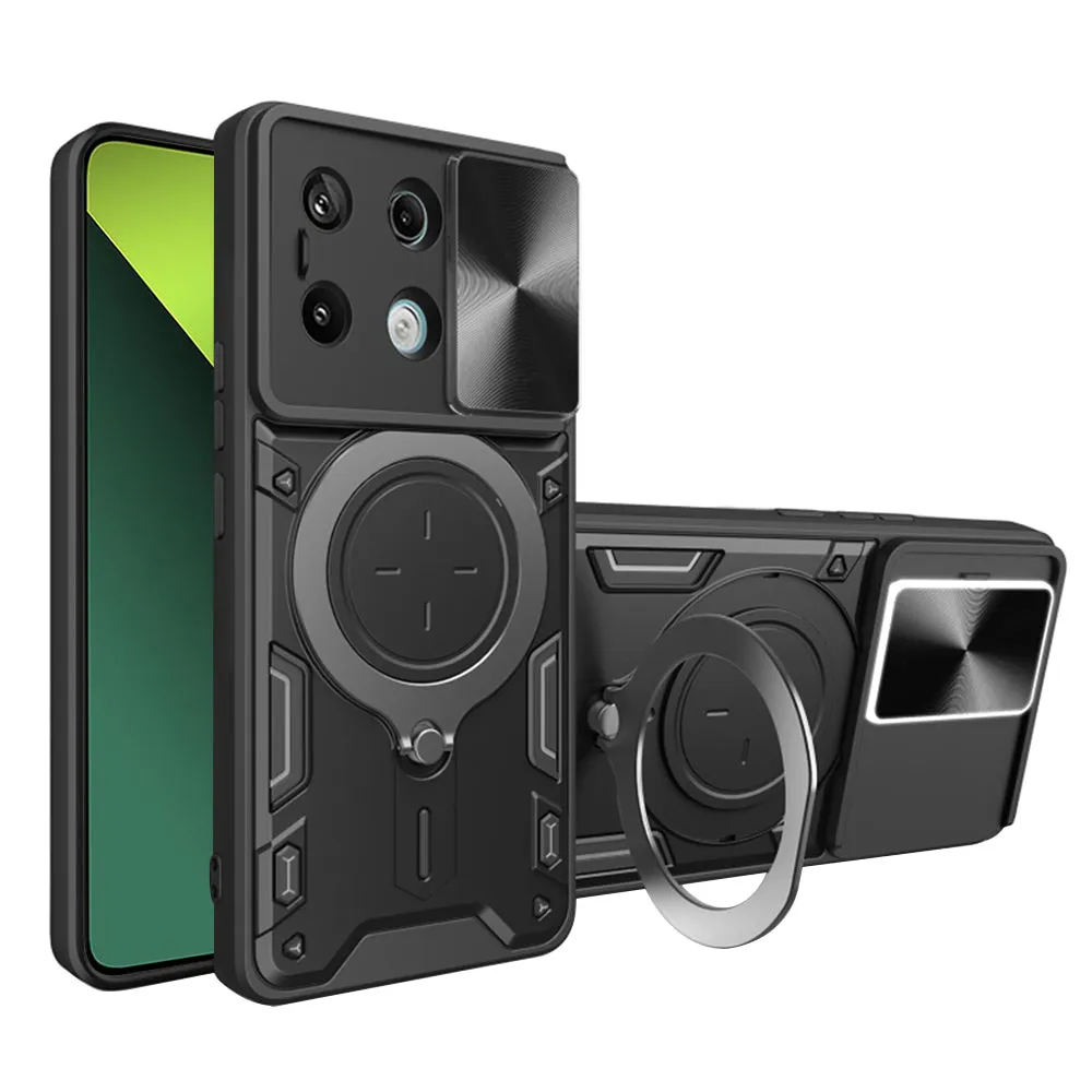 Custodia per Xiaomi Poco X6 / Note 13 Pro 5G, Techsuit, CamGuard Pro, Nera - immagine 1