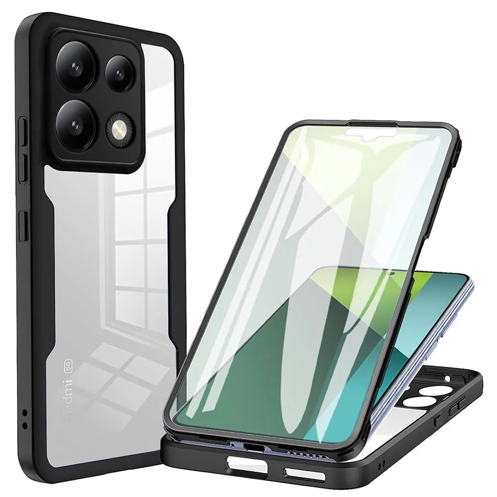 Custodia per Xiaomi Poco X6 / Note 13 Pro 5G, Techsuit, ColorVerse 360, Nera - immagine 1