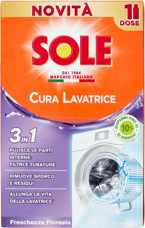 SOLE CURA LAVATRICE 250ML FRESCIAMPAGNA FLOREALE - Detergente per Tessuti Aromatizzato - immagine 1