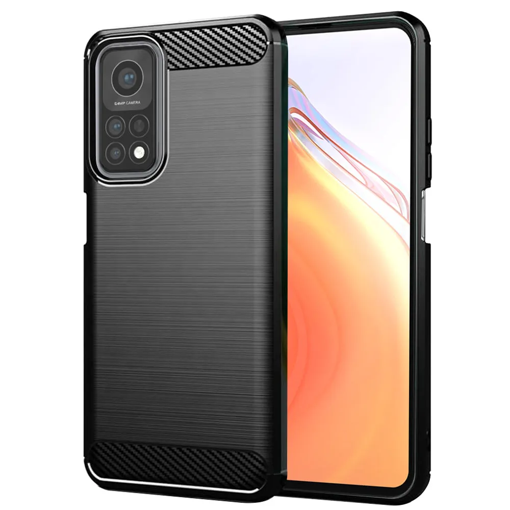 Custodia per Xiaomi Mi 10T 5G / 10T Pro 5G, Techsuit, Carbonio, Nera - immagine 1