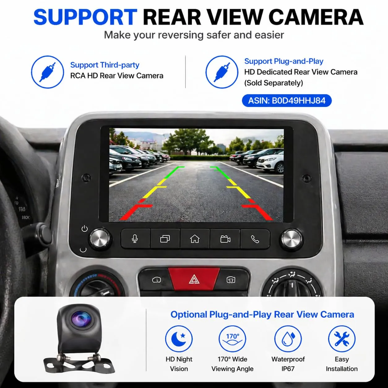 Schermo Autoradio CarPlay wireless per FIAT Panda 2003-2012 1 DIN Bluetooth - immagine 8
