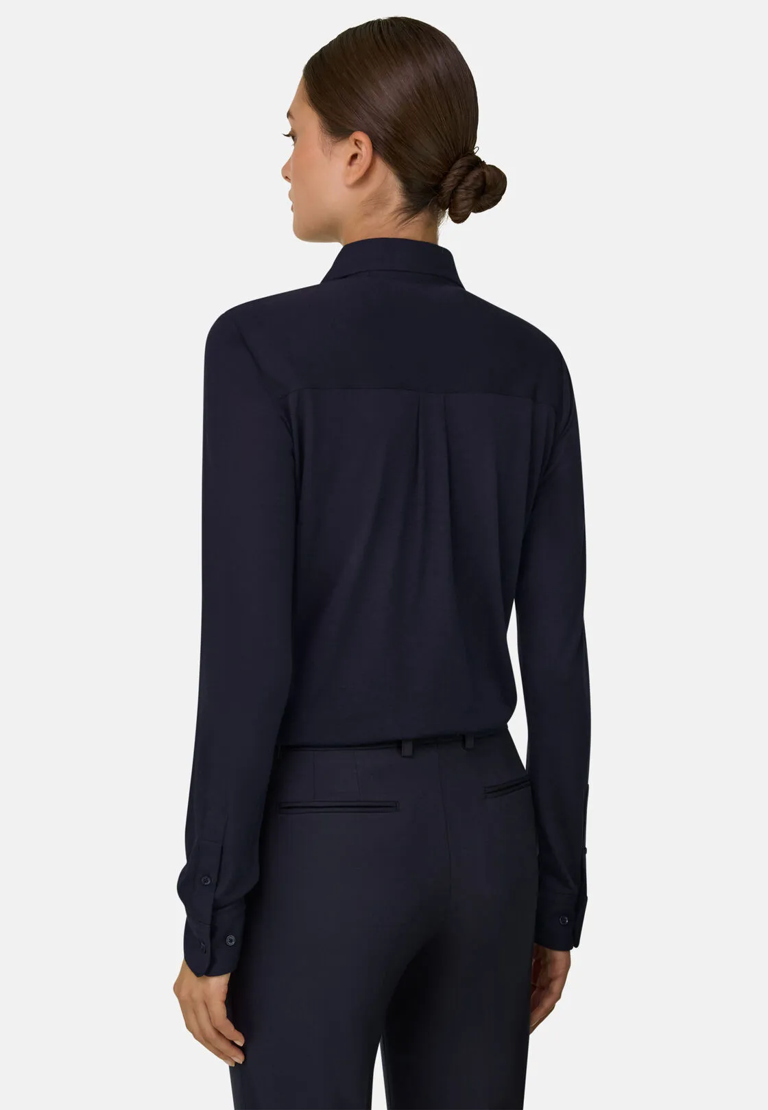 Boggi, Polo Camicia In Jersey, Donna, Navy, Taglia: S - immagine 4