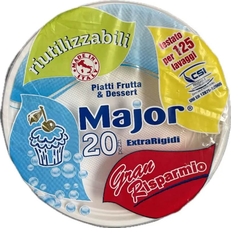 Piatti Dessert Riutilizzabili MAJOR - Set da 20 Pezzi - immagine 1