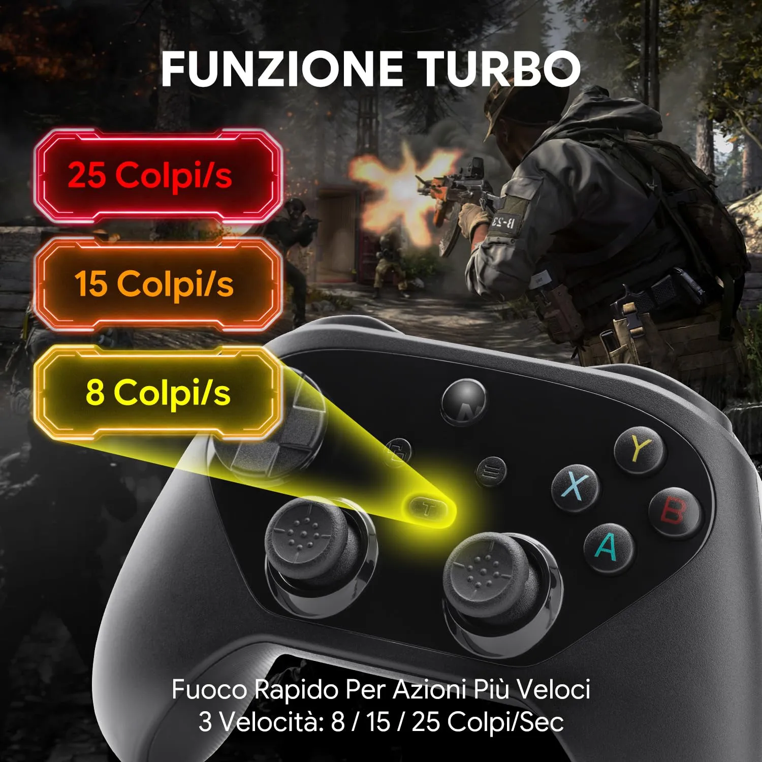 NITHO KARMA Controller Wireless per Switch, Switch 2, PC e Android - Nero - immagine 4