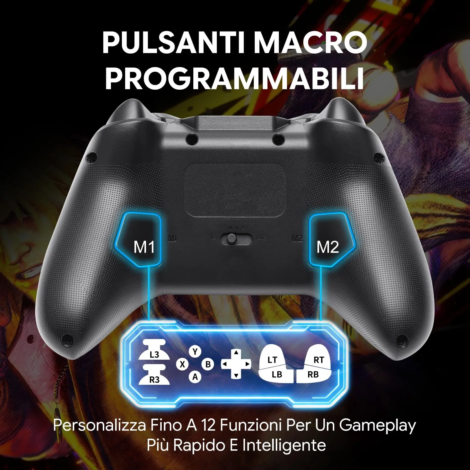 NITHO KARMA Controller Wireless per Switch, Switch 2, PC e Android - Nero - immagine 5