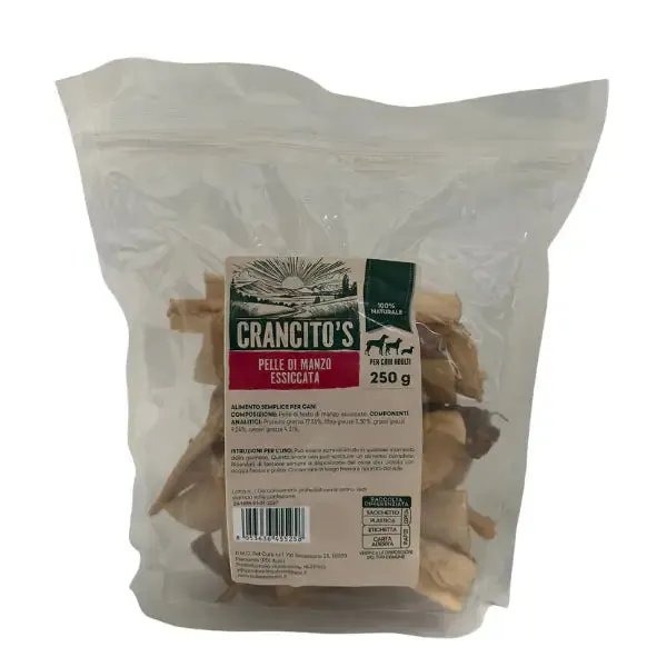 Crancito's snack naturale Dog Adult Pelle di Manzo essiccata 250 gr - immagine 1