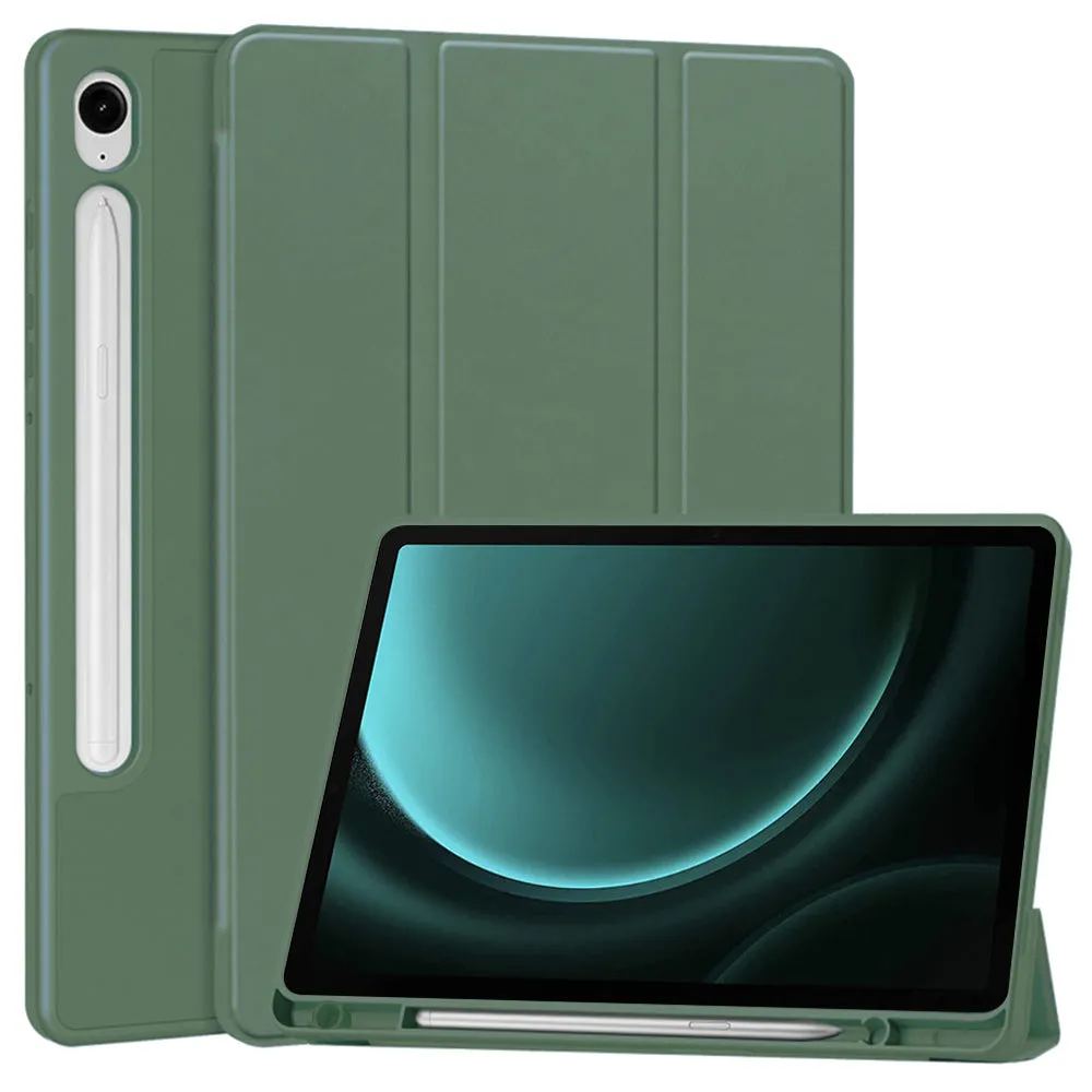 Custodia per Samsung Galaxy Tab S10 FE / Tab S9 FE, Techsuit, Flex Trifold, Verde - immagine 1