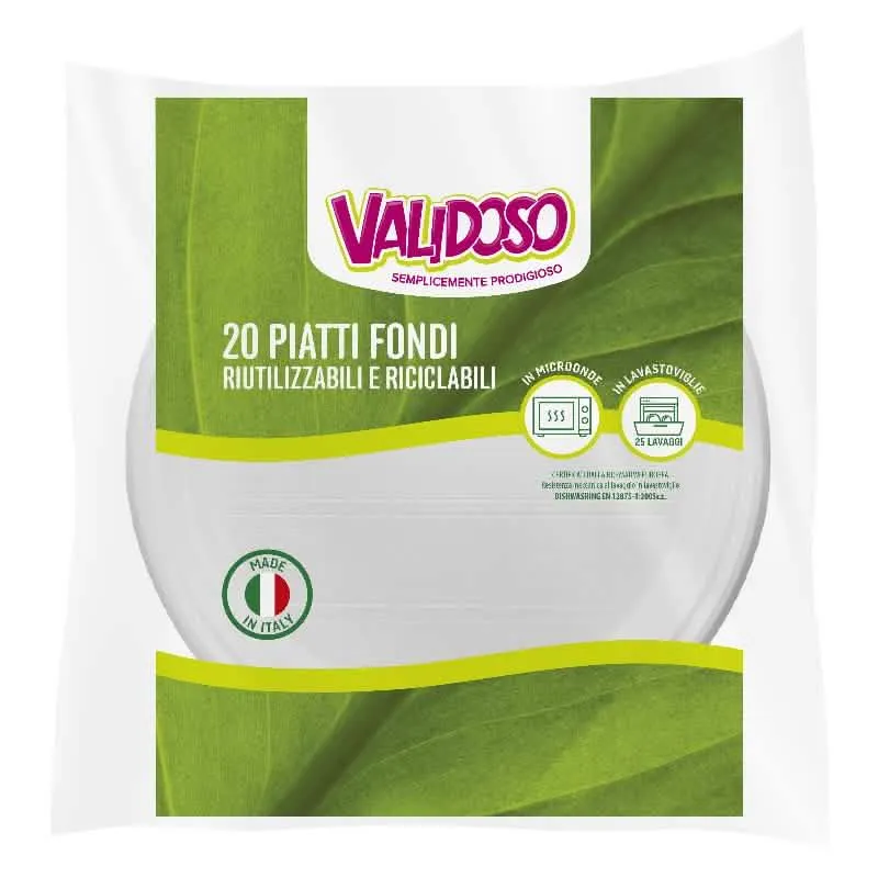 Set da 20 Pezzi di Piatti Riutilizzabili Validoso - Fondi per la Casa - immagine 1