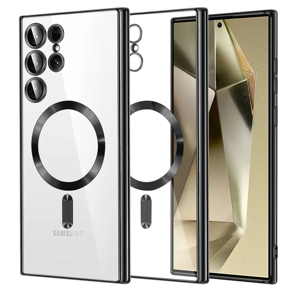 Custodia MagSafe per Samsung Galaxy S24 Ultra S928, Techsuit, Luxury Crystal, Nera - immagine 1