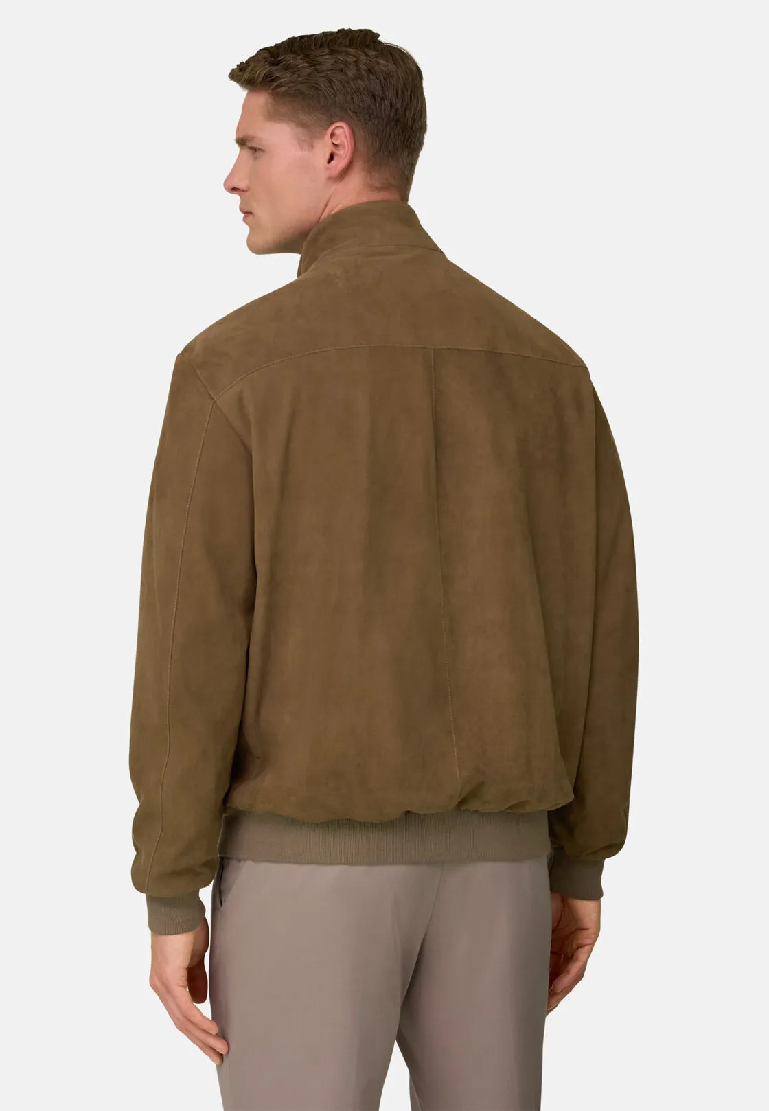 Boggi, Bomber In Vera Pelle Scamosciato, Uomo, Taupe, Taglia: L - immagine 3