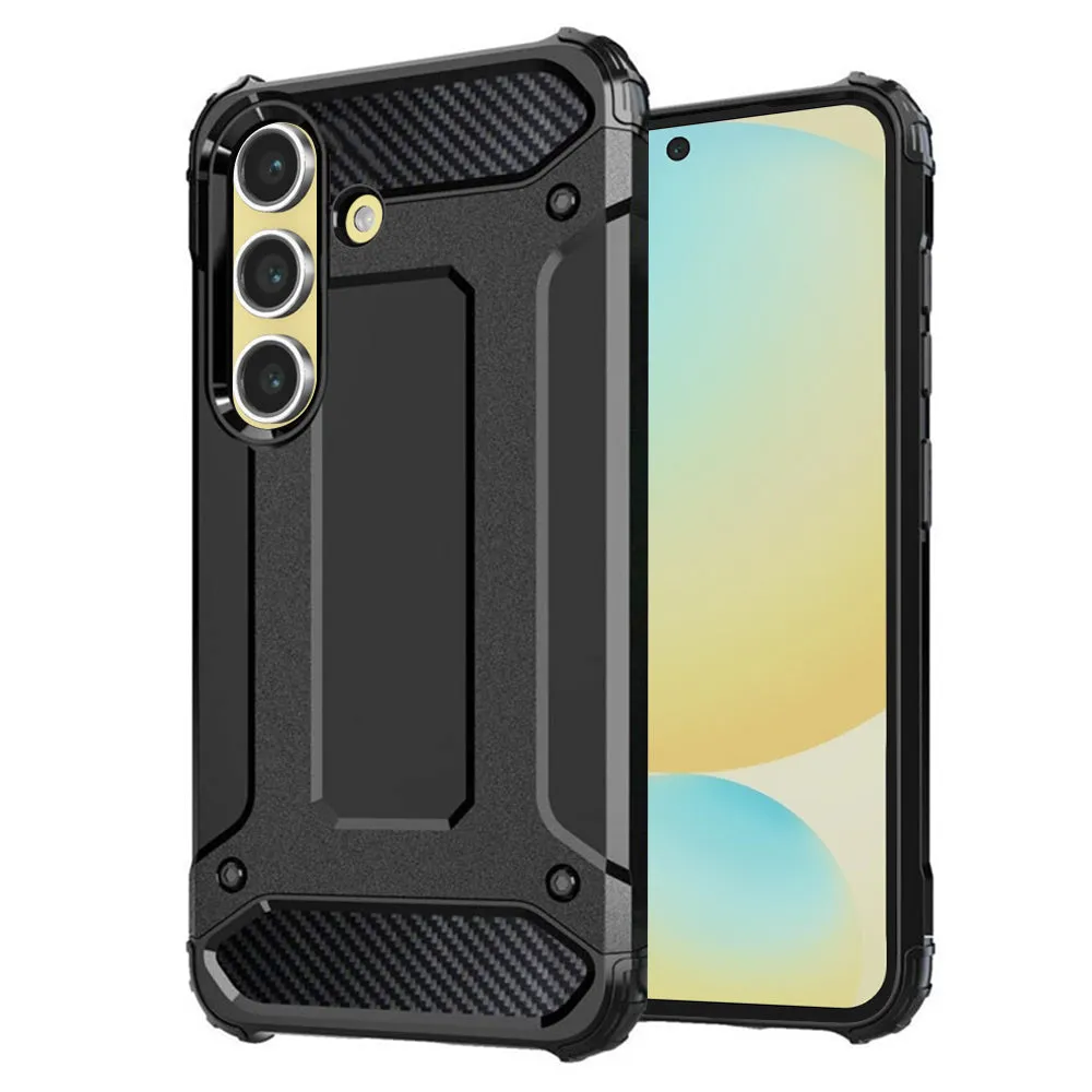 Custodia per Samsung Galaxy S24 FE S721, Techsuit, Hybrid Armor, Nera - immagine 1