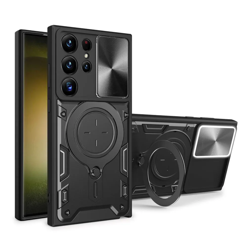 Custodia per Samsung Galaxy S23 Ultra S918, Techsuit, CamGuard Pro, Nera - immagine 1