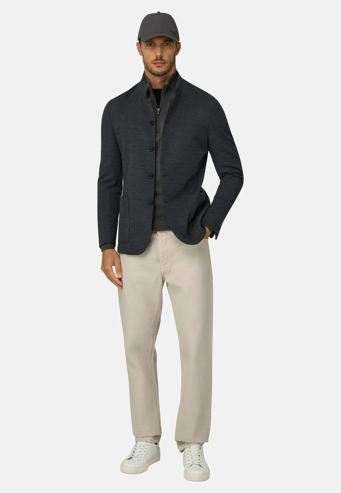 Boggi, Giacca Diagonale In Misto Lana Wooltech, Uomo, Carbone, Taglia: 44 - immagine 2