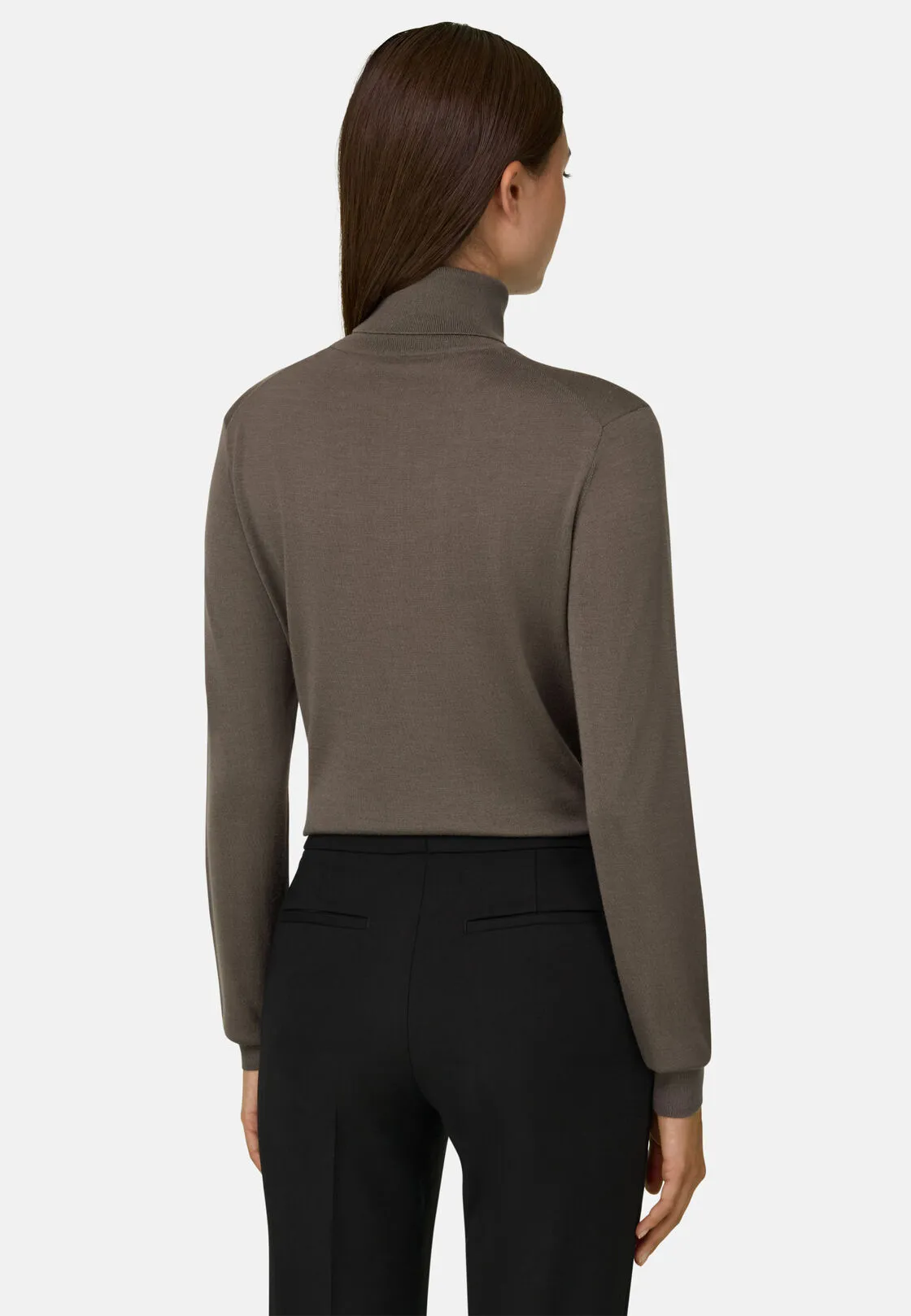 Boggi, Maglia Dolcevita In Lana Merino Seta, Donna, Taupe, Taglia: XS - immagine 4