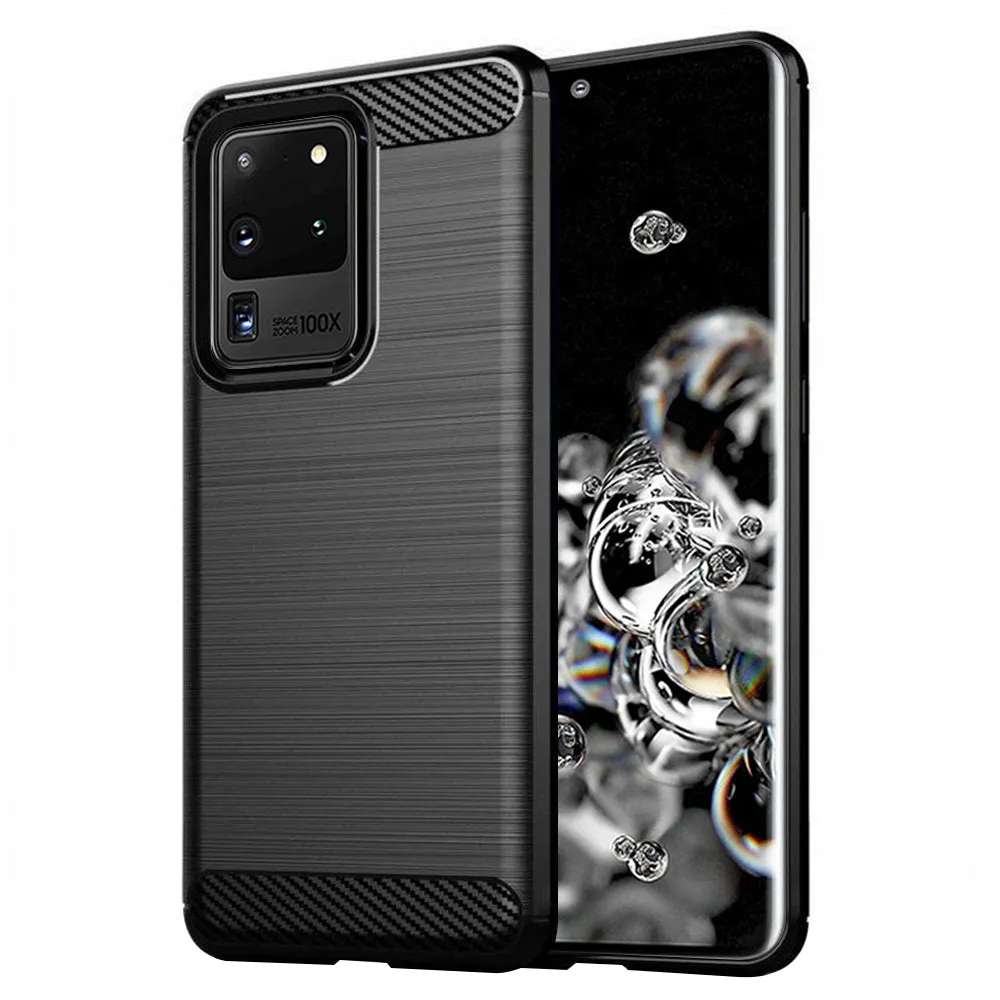 Custodia per Samsung Galaxy S20 Ultra 5G G988 / S20 Ultra G988, Techsuit, Carbonio, Nera - immagine 1