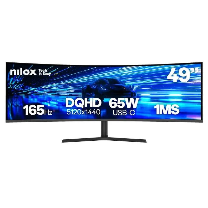 Monitor PC Nilox NXM49CRVDC2 49" Dual QHD 165Hz VA Curvo Altoparlanti Regolazione altezza - immagine 1