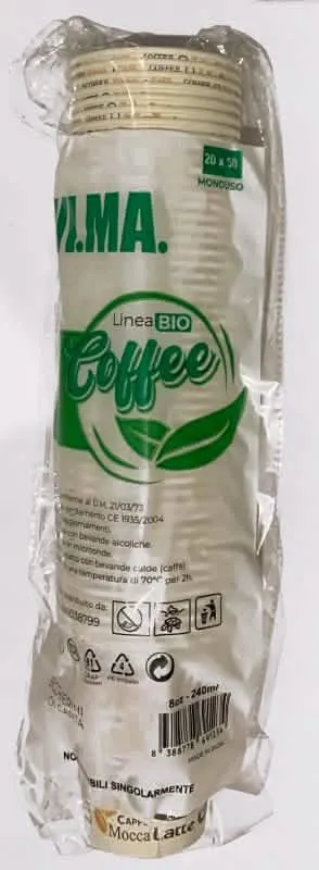 Bicchieri di Carta Bio da 240ml - Confezione da 50 Pezzi per Acqua - immagine 1