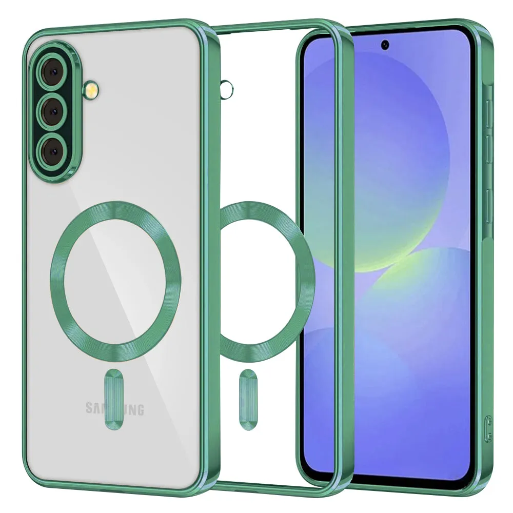 Custodia MagSafe per Samsung Galaxy A56 A566 / A36 A366, Techsuit, Luxury Crystal, Verde Chiaro - immagine 1
