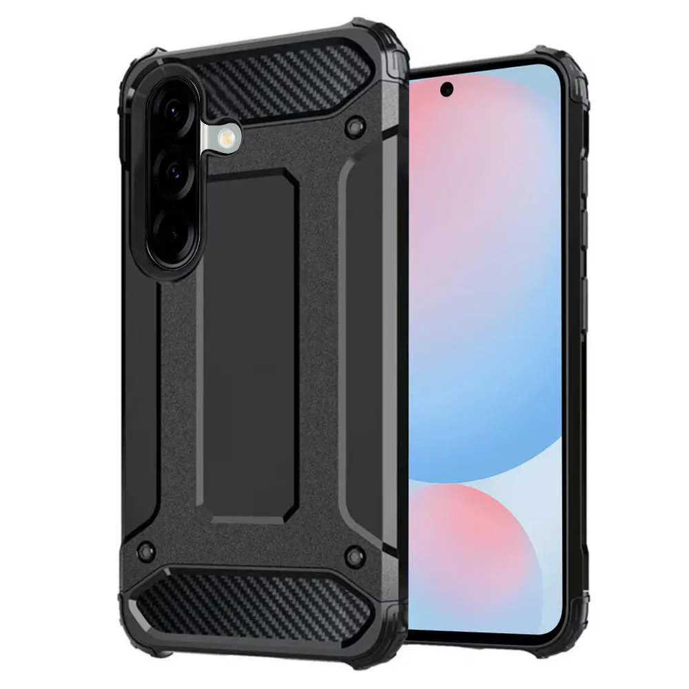 Custodia per Samsung Galaxy A56 A566, Techsuit, Hybrid Armor, Nera - immagine 1