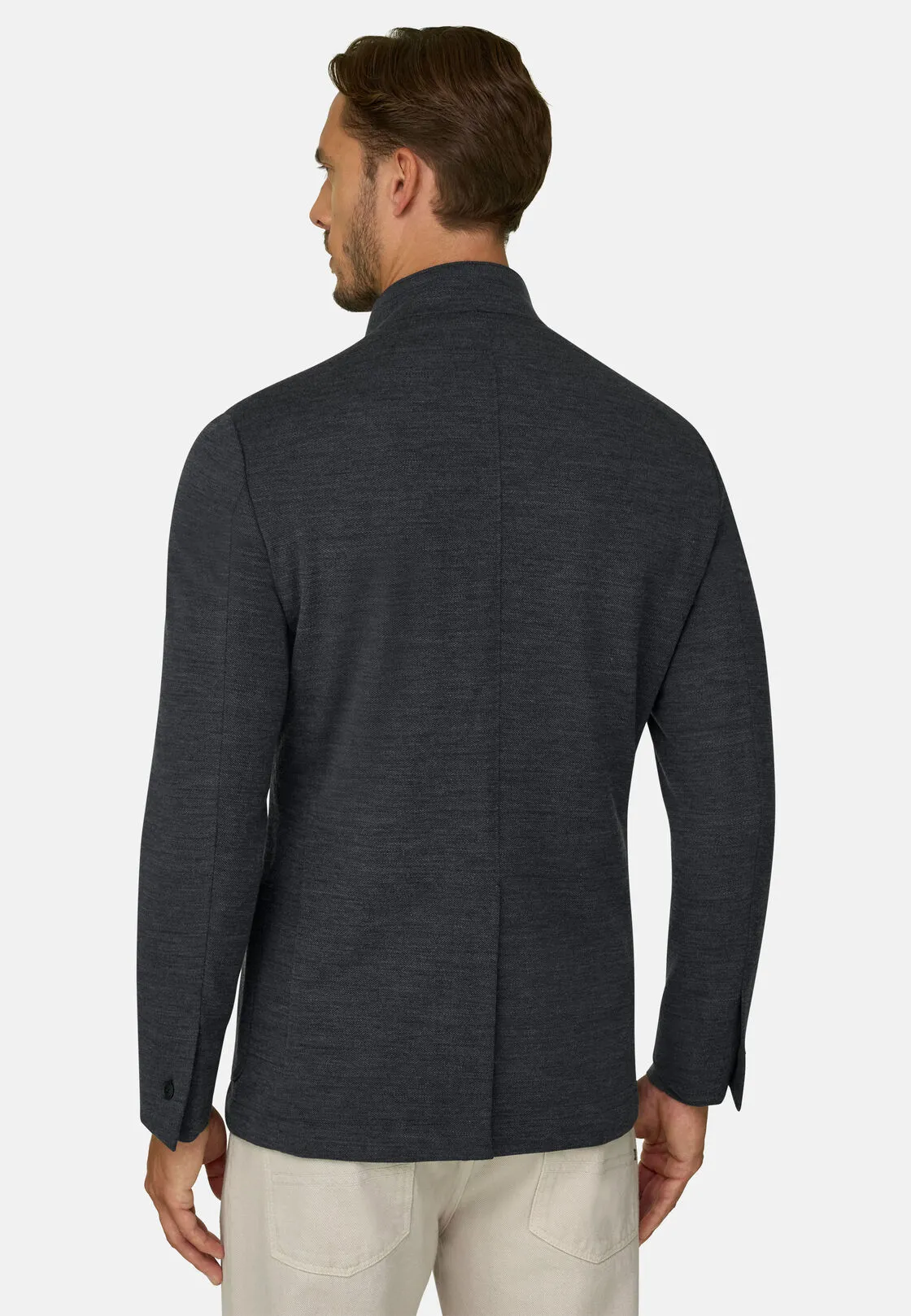 Boggi, Giacca Diagonale In Misto Lana Wooltech, Uomo, Carbone, Taglia: 48 - immagine 4