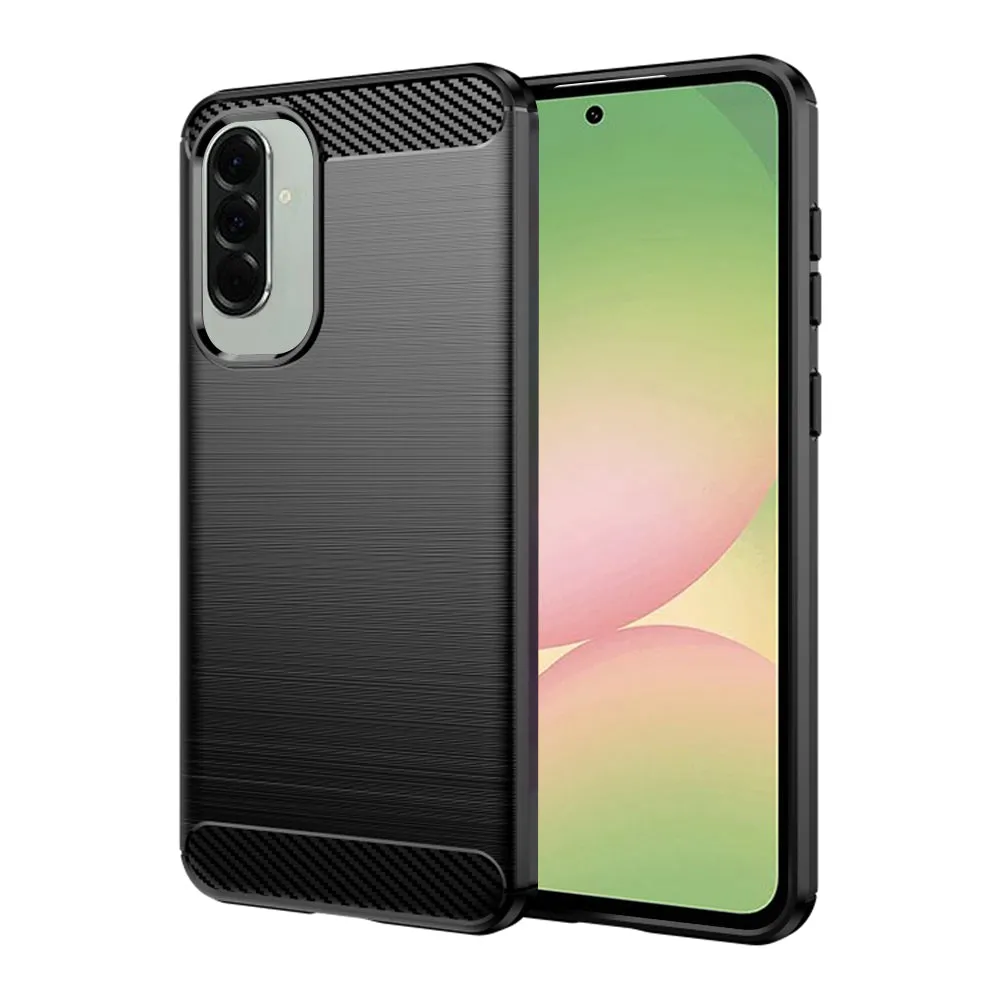 Custodia per Samsung Galaxy A56 A566, Techsuit, Carbonio, Nera - immagine 1