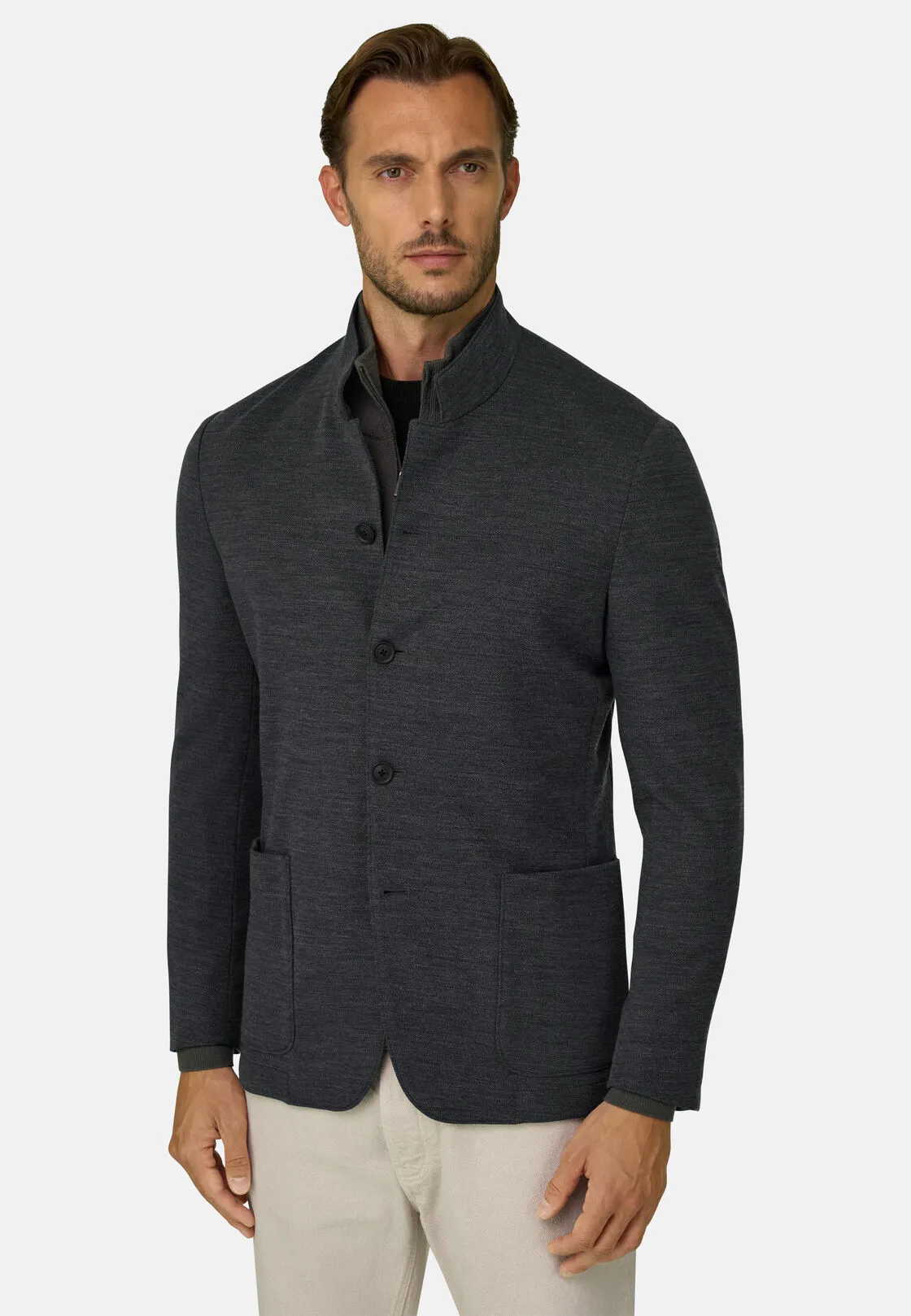 Boggi, Giacca Diagonale In Misto Lana Wooltech, Uomo, Carbone, Taglia: 56 - immagine 1