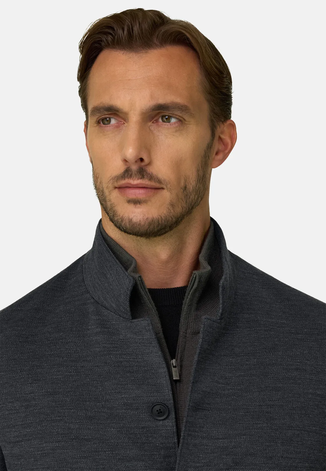 Boggi, Giacca Diagonale In Misto Lana Wooltech, Uomo, Carbone, Taglia: 58 - immagine 3