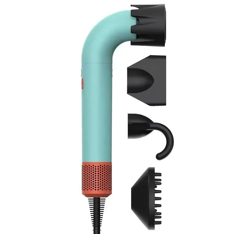 Phon Ionico Klack Secdys Curvo 1400W 5 Accessori Silenzioso Verde - immagine 1